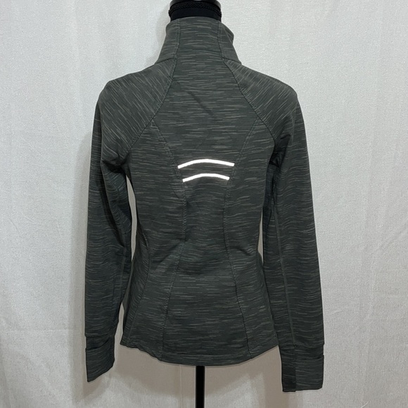 Athleta Striated Hope jacket. Full zip. Structured design. Reflection On Back. - Picture 4 of 7